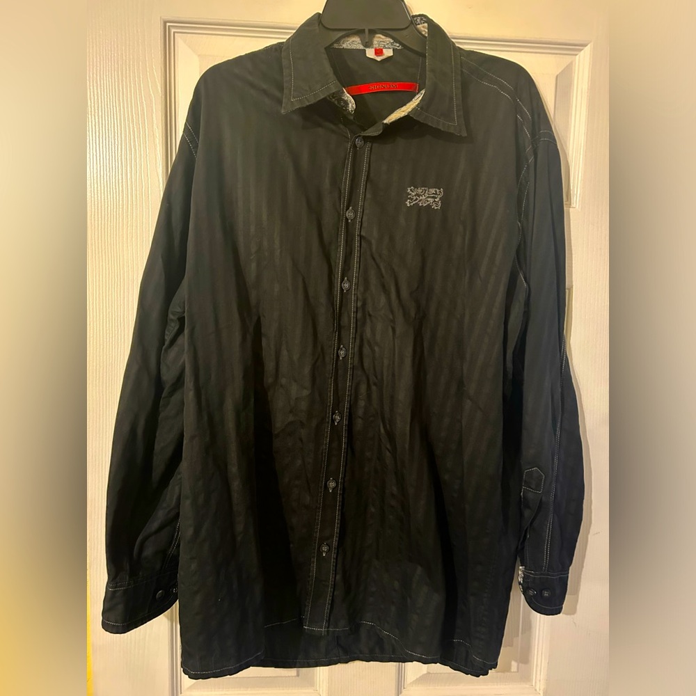 Signum Mens Button Up Shirt Size XL Black
